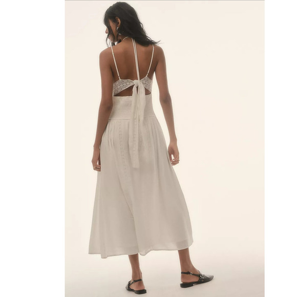 NWT Anthropologie Forever That Girl Sleeveless Lace Midi Dress $198 LP White - Picture 3 of 4